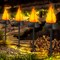 Solar Lights Outdoor with 3 Solar Panels, Upgraded Solar Torch Lights Outdoor Flickering Flame(More Real) IP65 Waterproof Halloween Lights (4 Pack)